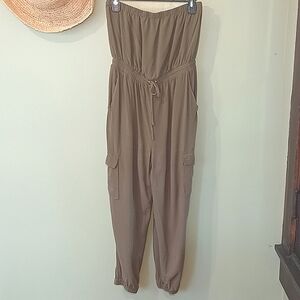 Le Lisa Rayon Strapless Jumpsuit BOHO Multi-Season Waist 27" Medium